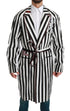 Dolce & Gabbana Black Coat Nightgown White Cotton Robe